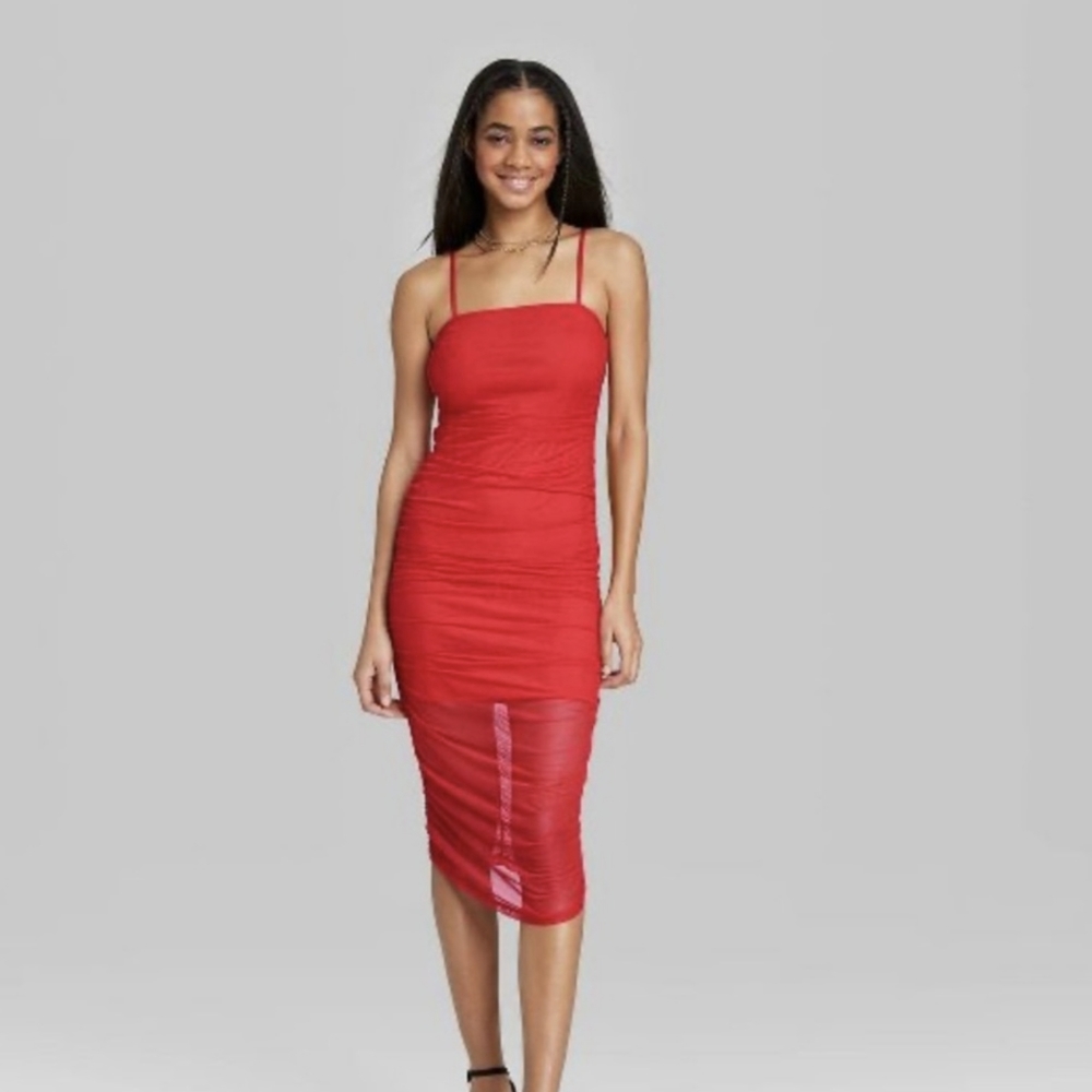 Wild Fable Red Ruche Dress XXL